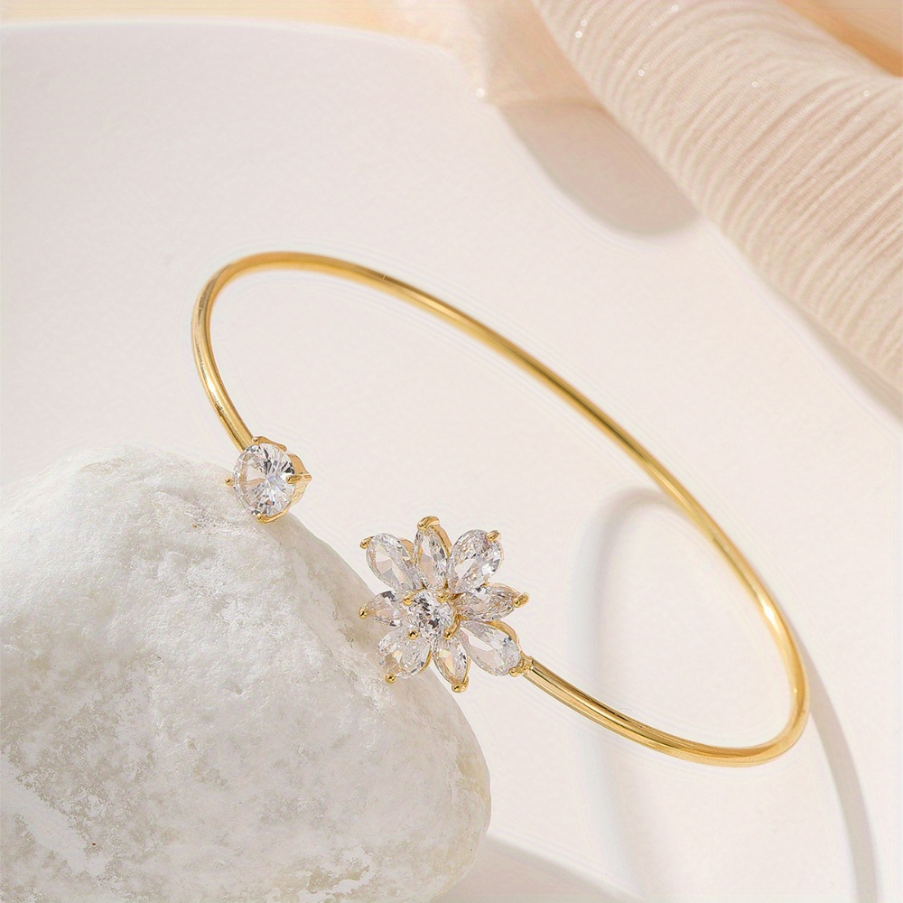 Vintage Style Zirconia Bangle, August Birthstone